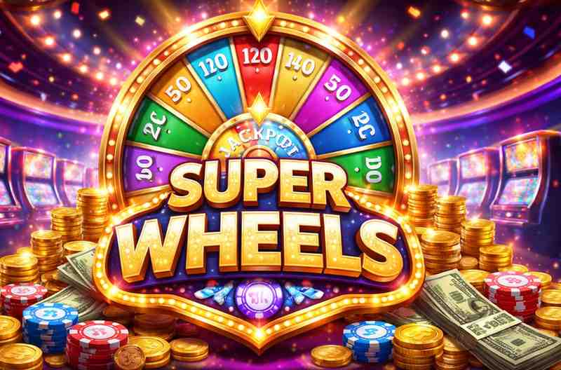Super Wheels slot game com tema de corrida disponível na plataforma E55