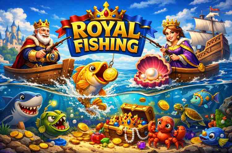 Royal Fishing jogo aquático com peixes coloridos no E55 cassino
